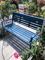 Mobilier d'extérieur banc à lattes en acier siège extérieur parc rue métal banc siège public jardin patio fer banc chaise