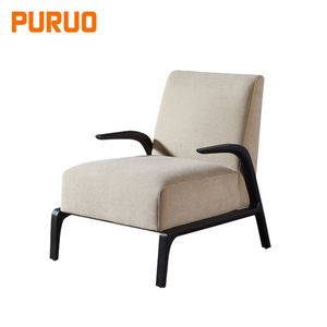 <span class=keywords><strong>Poltrona</strong></span> Relax PURUO per Soggiorno, Gambe in Legno Nero, Rivestimento in Pelle Grigia, Sedia Reclinabile per Hotel - Product Image 5