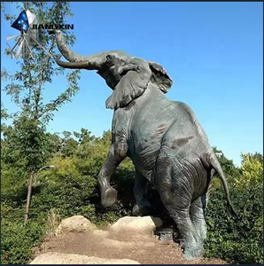Statue d'éléphant en bronze-Éléphant en bronze avec tronc surélevé pour jardins sur le thème du safari (<span class=keywords><strong>centre</strong></span> <span class=keywords><strong>de</strong></span> <span class=keywords><strong>table</strong></span> extérieur <span class=keywords><strong>de</strong></span> luxe) - Product Image 6
