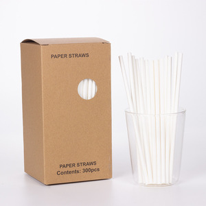 Paper <b>Straws</b> 197x6mm Disposable Straight Pipe <b>For</b> Party <b>Drinks</b> - Product Image 2