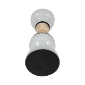 Porte-bougie pilier Hourglass en verre moderne, décoration d'intérieur, accent contemporain, paire - Product Image 6