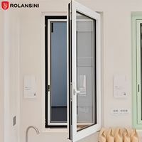 Fenêtres acoustiques à double vitrage en verre trempé de conception française Rolansini, certifiées CE, en aluminium, à ouverture basculante et pivotante pour maison