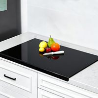 Zwarte transparante acryl snijplank met rand, 60% dikker, duurzaam, beschermt aanrechtbladen, Home Pro Kitchen, makkelijk schoon te maken