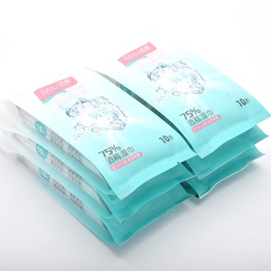 Non-woven 10pcs Single pack disinfectant disposable cleaning 75% Ethanol tissue paper <span class=keywords><strong>alcohol</strong></span> wet wipes - Product Image 6