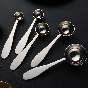 304 Stainless Steel <b>Measuring</b> <b>Spoon</b> Set Long Handle Food Grade For Baking Coffee Milk Powder - Product Image 1