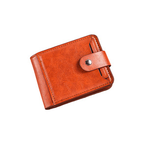 Solid Color <b>Men's</b> Short <b>Wallet</b> Large Capacity With Clasp Horizontal Style <b>For</b> Everyday Use - Product Image 5