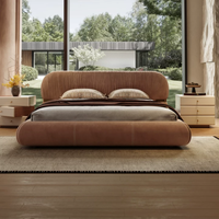 Lits capitonnés de luxe, design moderne en tissu italien, vente en gros d'usine, ensemble de meubles de chambre à coucher, lit king-size de luxe moderne
