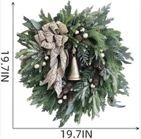 Couronne de cyprès réaliste en vrac, branche artificielle longue durée pour décoration intérieure de cheminée et de Noël