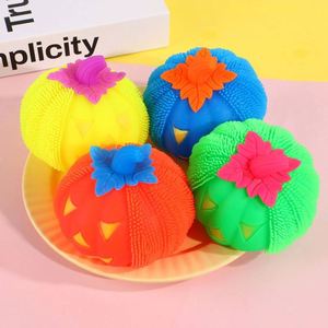 Glowing Fuzzy Halloween Pumpkin & Ghost Squishy Flashing <b>Light</b> Squeeze Stress Relief Toys - Product Image 3