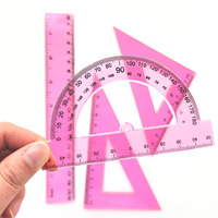 Juego de Reglas Rectas de Plástico Transparente Rosa de 20 cm SURWIN, 4 Piezas, Herramienta de Medición Duradera y Ecológica para Niños y Escuela