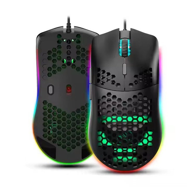 Wired Lightweight Gaming Mouse Ultralight Gaming Honeycomb Shell RGB Chroma 6400 DPI Gamer for Laptop PC Mac