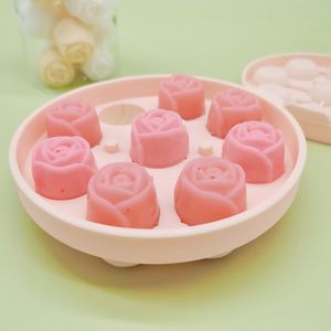 Moule à glaçons réutilisable en silicone de qualité alimentaire avec motif rose, congélation rapide et démoulage facile pour la maison, le bar et la préparation de whisky - Product Image 1
