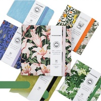 Carnet de croquis en coton pur imprimé, couverture en tissu, reliure cousue, fait main, portable, lignage fin, compact