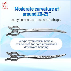 <span class=keywords><strong>Ciseaux</strong></span> à effiler incurvés Fenice Patent Design <span class=keywords><strong>pour</strong></span> animaux de compagnie avec dents dégradées 3D <span class=keywords><strong>pour</strong></span> le toilettage des chiens - Product Image 3
