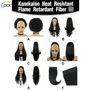 Cola de caballo larga de onda oceánica de 30 pulgadas, extensión de cola de caballo sintética ondulada de agua de fibra Kanekalon sin enredos y desprendimiento <span class=keywords><strong>con</strong></span> cordón - Product Image 6