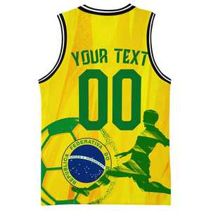 Maillots personnalisés de numéro d'équipe Brésil Football Basketball Enfants Tops pour Garçons Filles Sports Wearable Game Day Outfit - Product Image 2