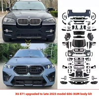 Kit de actualización de parachoques delantero y trasero, capó y modificación de guardabarros para BMW X6 E71 (modelos 08-14) a G06-X6M (modelo 2023)