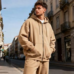 TKAN365 fabricante personalizado de lujo francés Terry algodón Tinck invierno hombres diseño Logo estampado bordado cremallera Hombre Sudaderas con capucha - Product Image 1