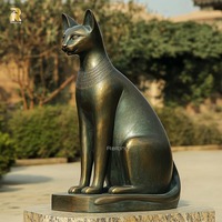 Sculpture égyptienne en métal personnalisée pour jardin extérieur Statues de chat en bronze coulé à vendre