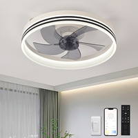 Ventilateur de plafond à pales en acrylique transparent avec lumière, 4 pales, silencieux, moteur DC réversible, LED dimmable, télécommande, pour chambre et maison
