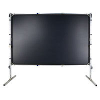Écran de projection portable pliable rapide pour projection avant et arrière, 16:9, blanc mat, boîtier en aluminium, extérieur/intérieur