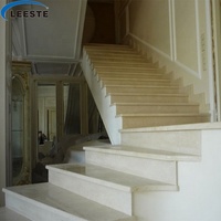 Escalier en marbre beige clair 1250x330x30mm, prix promotionnel direct usine Chine