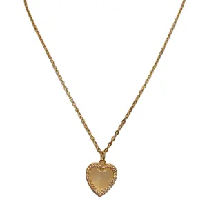 Preço por atacado diamante coração pingente sagrado coração colar aço inoxidável moda jóias colares para as mulheres