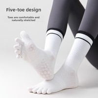 Chaussettes à cinq doigts pour femmes, yoga, pilates, imprimé animal, antidérapantes, sans couture, en coton, ODM