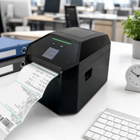 Imprimante d'étiquettes de documents financiers USB de bureau 203 dpi, créateur d'autocollants codes-barres pour les rapports comptables et l'archivage de documents