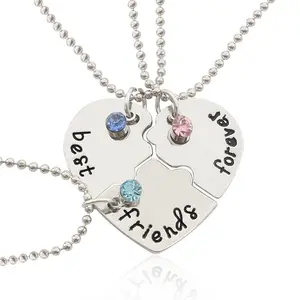 Creative Good Girlfriend Series Heart Shaped Splicing Good Friend Love Necklace for Gifts