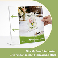 Supports de présentoir en acrylique transparent en forme de L pour table, présentoir de papier adapté à l'affichage d'affiches, d'images, de prospectus, de menus