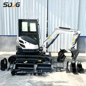 Envío Gratis Ce Epa Kubota Motor Granja Cabina 360 grados Multifunción 2.5Ton 3Ton 3.5Ton Mini Excavadora Pequeña Bagger Excavadora