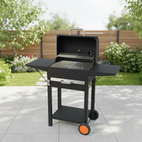 Barbecue moderne en acier inoxydable avec allumage piézoélectrique, chariot de sécurité haute pression, facile à nettoyer, pour l'extérieur et le camping
