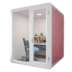 Indoor Acoustic Booth For Sale Private Conversation 2 Person Privacy Booth With Furniture Telephone Booth