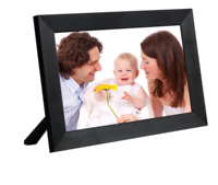 Cadre photo intelligent en acrylique de 10 pouces avec stockage de 32 Go, WiFi, horloge, montage mural, lecture vidéo et photo via l'application Frame