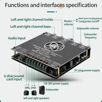 Module amplificateur de puissance Bluetooth 2.1 canaux XY-S350H TPA3251 avec subwoofer haute et basse fréquence 220W*2+350W super 7498E