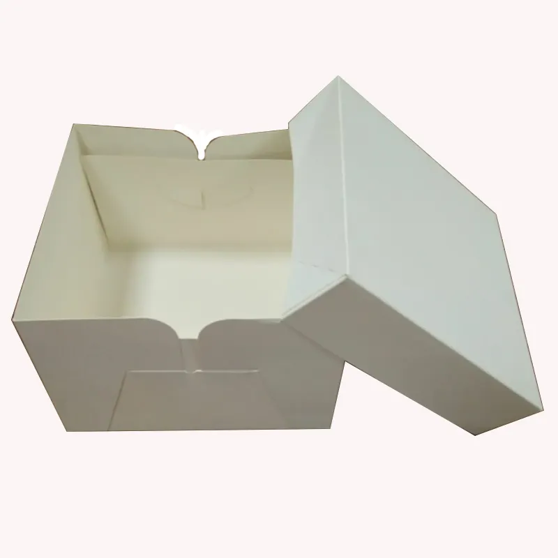 מותאם אישית לבן מותאם אישית מודפס קרטון נייר סיטונאי גדול עוגת מאפיית קופסא עם חלון ברור