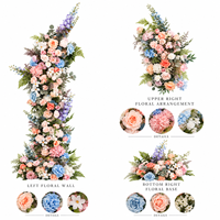 Mur de fleurs artificielles de luxe, arrangement floral pour arche de mariage, décoration pour fête de mariage, événement, cérémonie