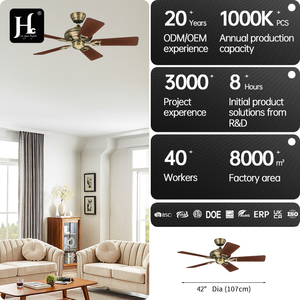 Catálogo de Ventiladores Decorativos para el Hogar, Diseño Económico de 52 Pulgadas, Ventilador de Techo Retro de 5 Aspas con Luz - Product Image 6