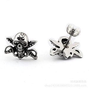 Yunnique – boucles d'oreilles en forme de tête de diable, en acier titane, style Punk Rock, bijoux à la mode pour hommes, GZYE-0110 - Product Image 4