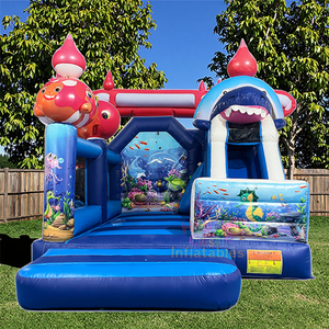 Thương mại ngoài trời di động nhảy vui chơi giải trí lâu đài Chủ Đề Công viên kết hợp sân chơi bouncy Nhà trượt trả lại thổi cho thuê - Product Image 3