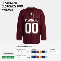 Venta al por Mayor de Camisetas de Hockey sobre Hielo Premium, 100% Poliéster, Ecológicas, Cosidas, Transpirables y Cómodas, Uniformes de Equipo para Hombre, Entrenamiento