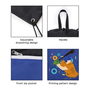 Promoción de Fábrica, Buen Precio, Mochila Personalizada con Cordón de Poliéster, Bolsa Deportiva con Cordón, Bolsa de Gimnasio con Bolsillo Lateral - Product Image 3