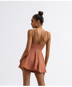 Женская цельный спортивный костюм для спортзала, фитнеса, оптовая продажа, одежда для спорта на открытом воздухе, теннисное платье для йоги - Product Image 4