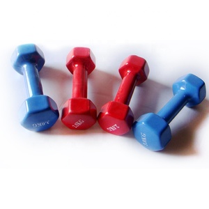 Men's bodybuilding fitness free weights cast vinyl dumbbell neoprene - Product Image 2