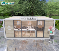 Mini-restaurant modulaire préfabriqué portable en forme de capsule, kiosque alimentaire à construction rapide pour parc et place, en acier, personnalisable