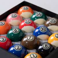 STELLARWAY Ensemble de 16 boules de billard personnalisées en cristal noir, boules de billard standard en résine de 57,2 mm, boules de billard de haute qualité