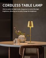 Lampe de table nordique sans fil design hôtel restaurant métal lampe de table led rechargeable avec lampe de base de charge led usb restaurant