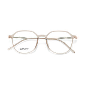 Montures de lunettes en titane Ip M8303, monture ovale complète, légère, unisexe, lentille en acrylique, bord transparent 50-18-145 - Product Image 1