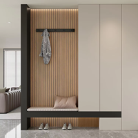 Autocollant mural en bois 3D style Japandi, panneau cannelé à coller, pour la décoration de la chambre à coucher et du salon, rouleau de 40 cm x 3 m